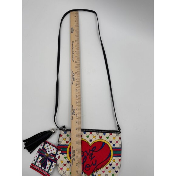 NWT Brighton Love & Joy Crossbody Pouch With Tassel Accent  Heart Pattern & Adju - Picture 5 of 14